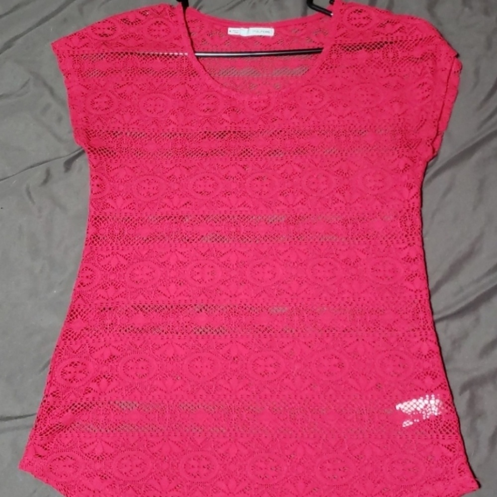 Lace pink top Maurices
